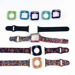 Large Collection of Silicone Apple Watch Bands and Protective Cases